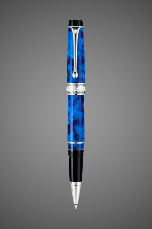 Ручка-роллер Aurora Optima Auroloide Variegated Blue CT, в подарочной коробке, Лаки и смолы: смола, хром