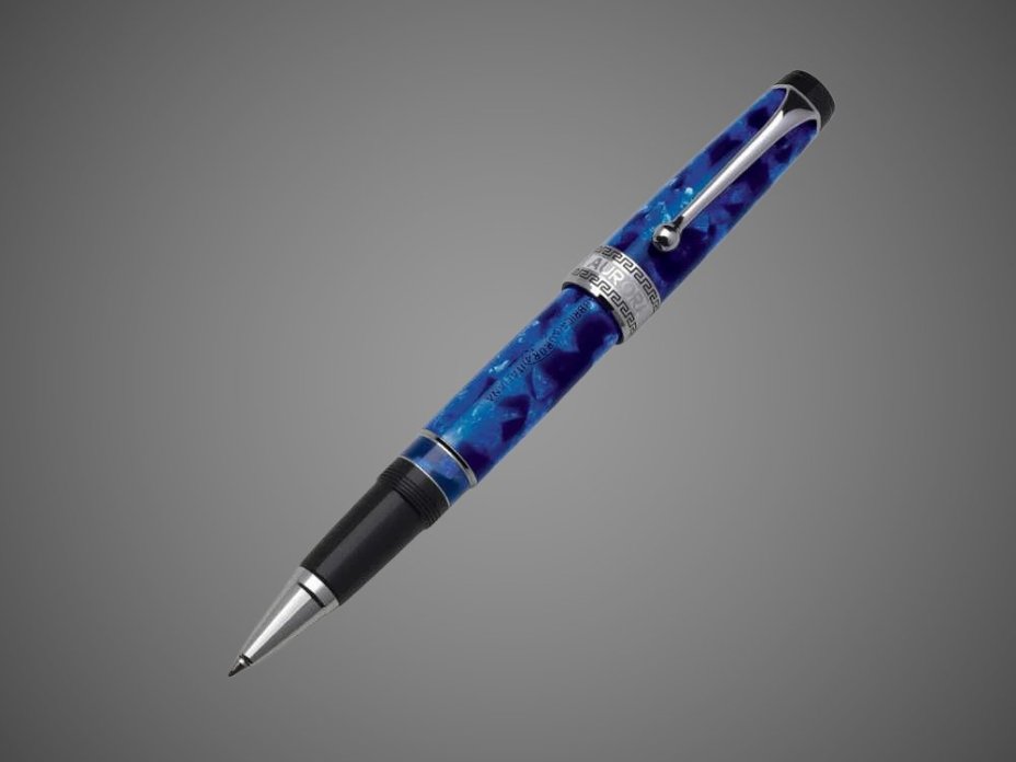 Ручка-роллер Aurora Optima Auroloide Variegated Blue CT, в подарочной коробке, Лаки и смолы: смола, хром
