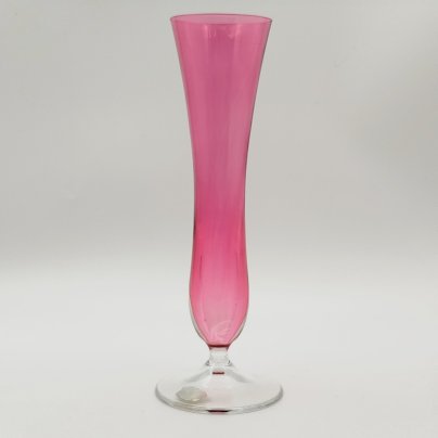 Ваза-солифлер розового оттенка, стекло, Val Saint Lambert, Бельгия, 1950-1970 гг.