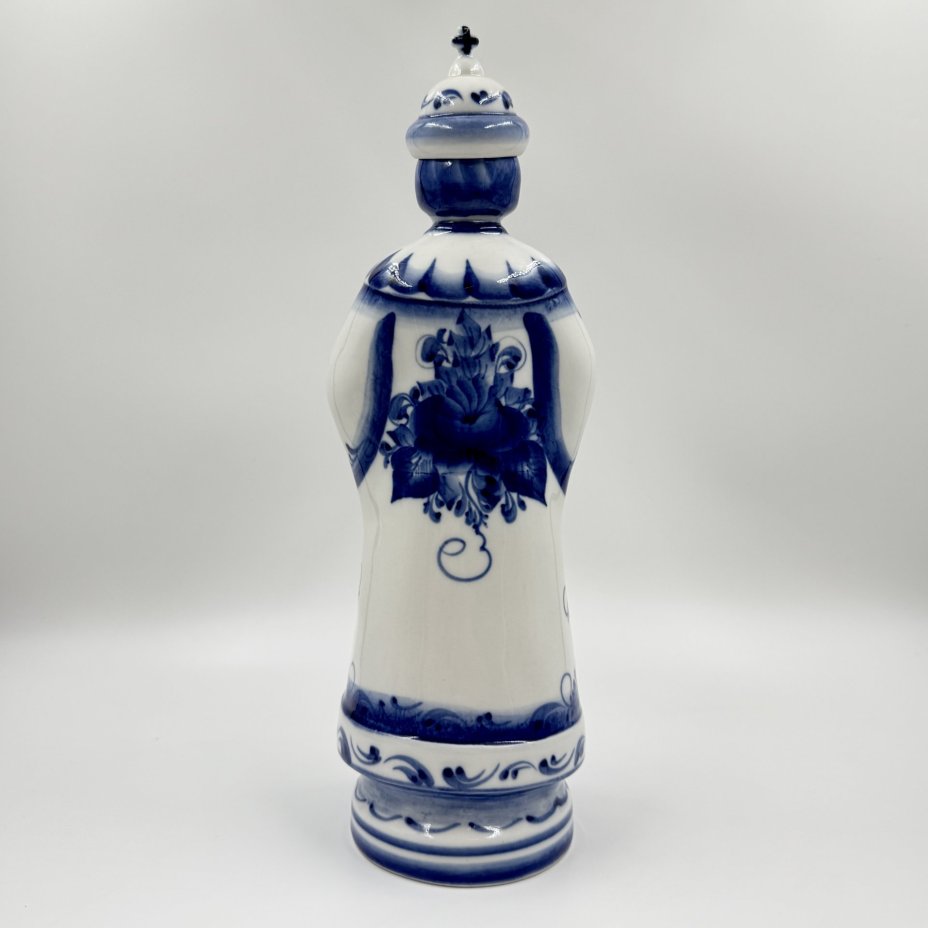 Штоф "Царь", фарфор, роспись, Гжельский фарфоровый завод, Россия, 2000-2010 гг., Гжельский фарфоровый завод