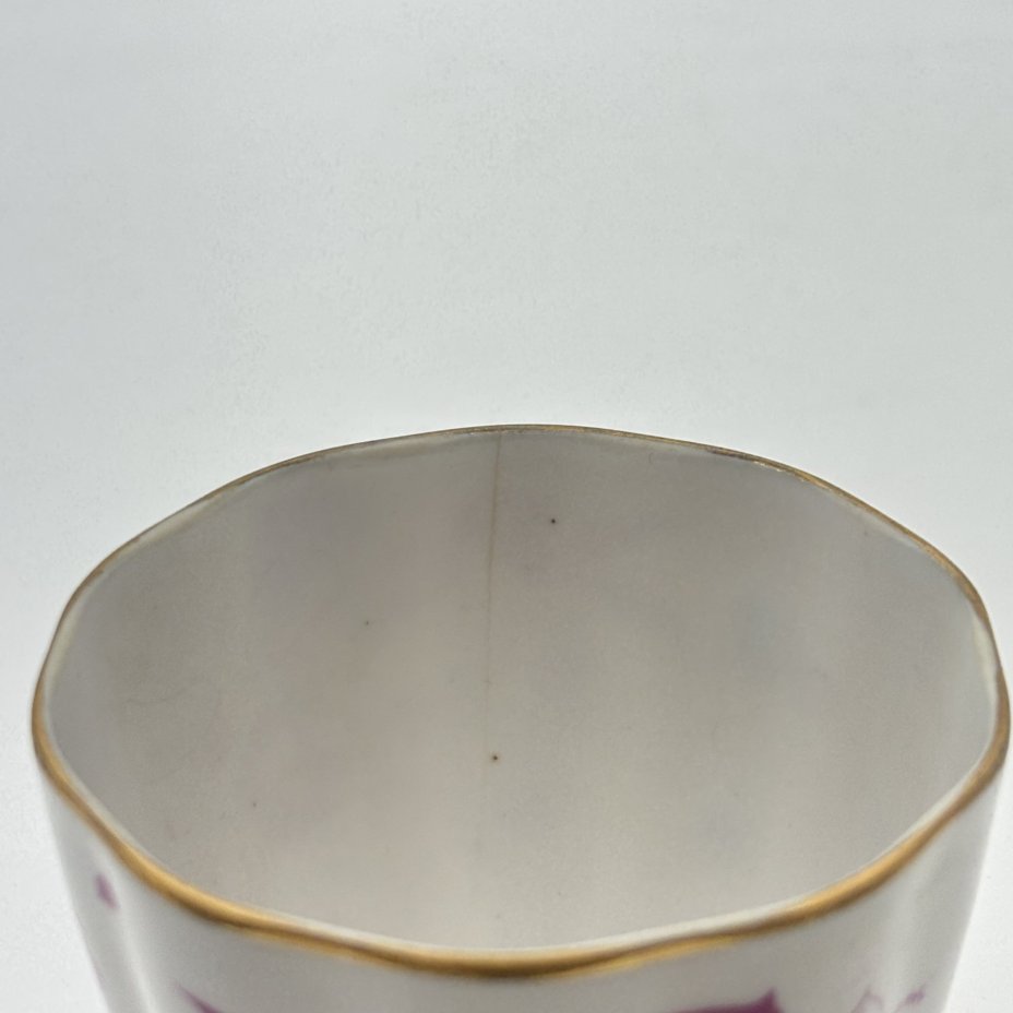 Набор из 2-х кофейных пар с декором в виде цветов, фарфор, деколь, золочение, Ленинградский фарфоровый завод (ЛФЗ), СССР, 1970-1986 гг.