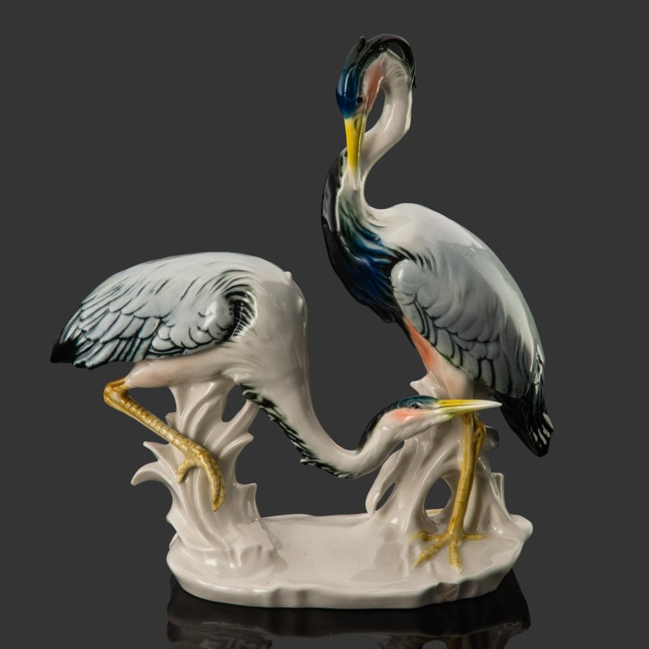 Статуэтка "Цапли", фарфор, роспись, Karl Ens (Карл Энс), Германия, 1974-1990 гг.