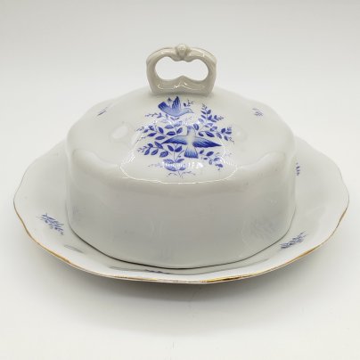 Масленка, украшенная орнитологическим декором, Karolina (Фарфоровая мануфактура «Каролина»