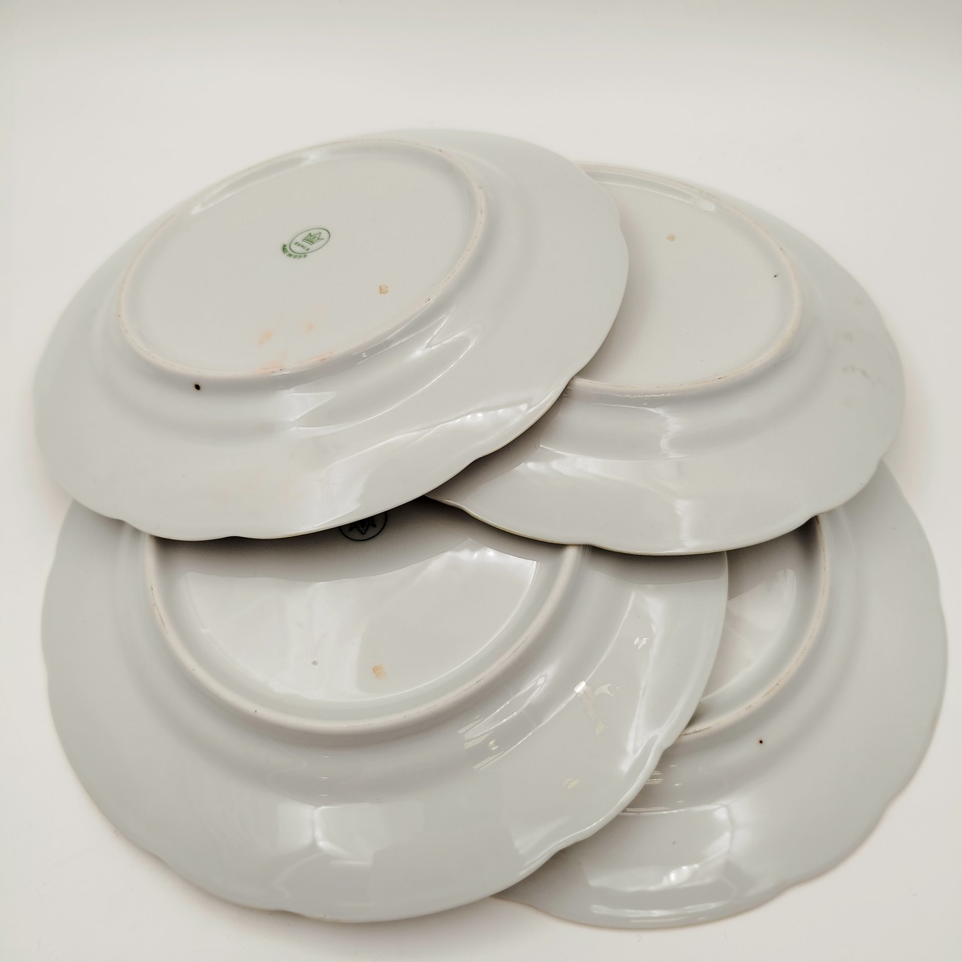 Набор из 6-ти обеденных тарелок "Мадонна", фарфор, деколь, люстр, золочение, Kahla, ГДР, 1968-1987 гг.