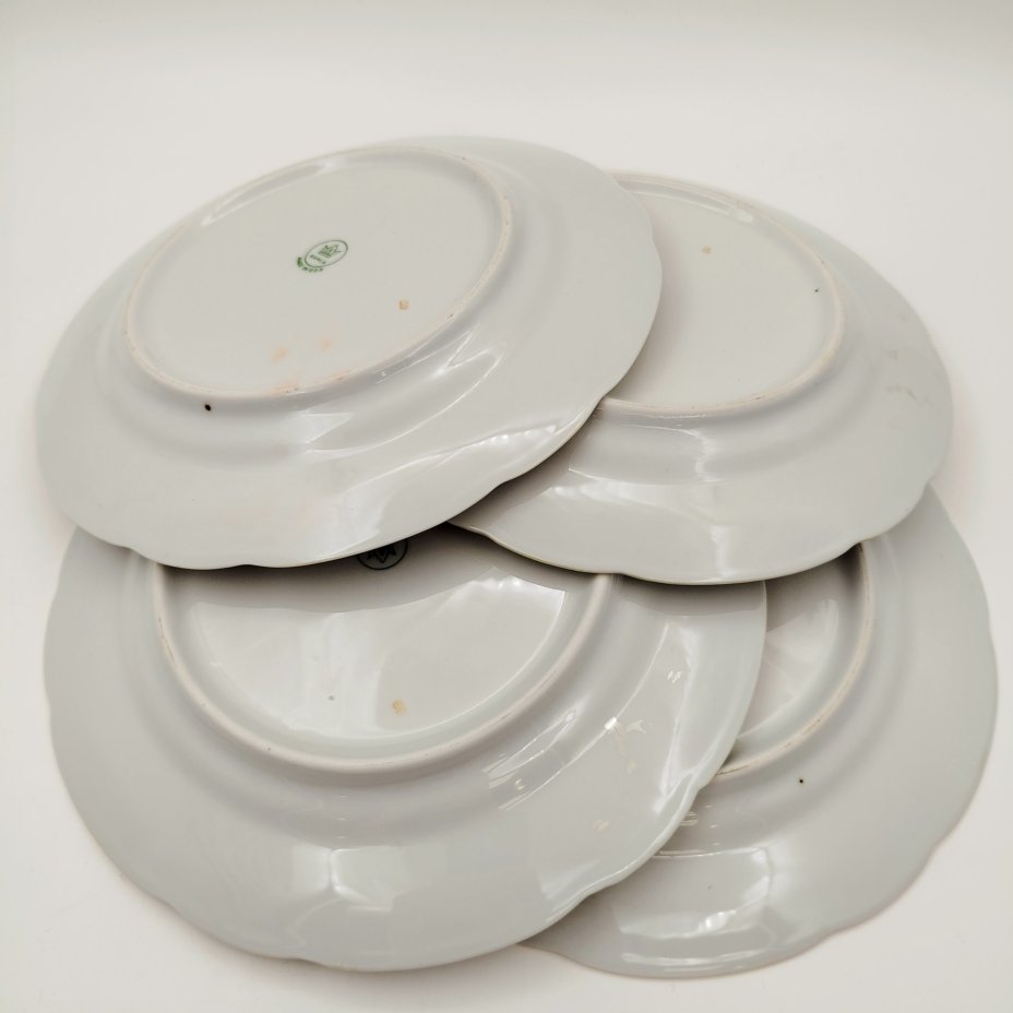 Набор из 6-ти обеденных тарелок "Мадонна", фарфор, деколь, люстр, золочение, Kahla, ГДР, 1968-1987 гг.