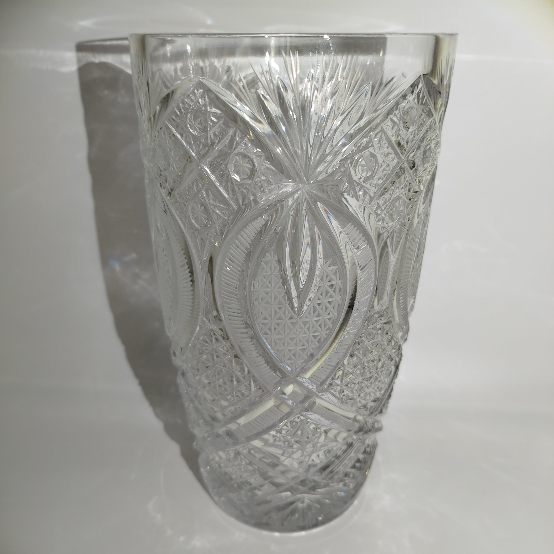 Ваза для цветов "Московские окна 2" (большая), хрусталь, алмазная грань, Дятьковский хрустальный завод, Россия, 1990-2010 гг.