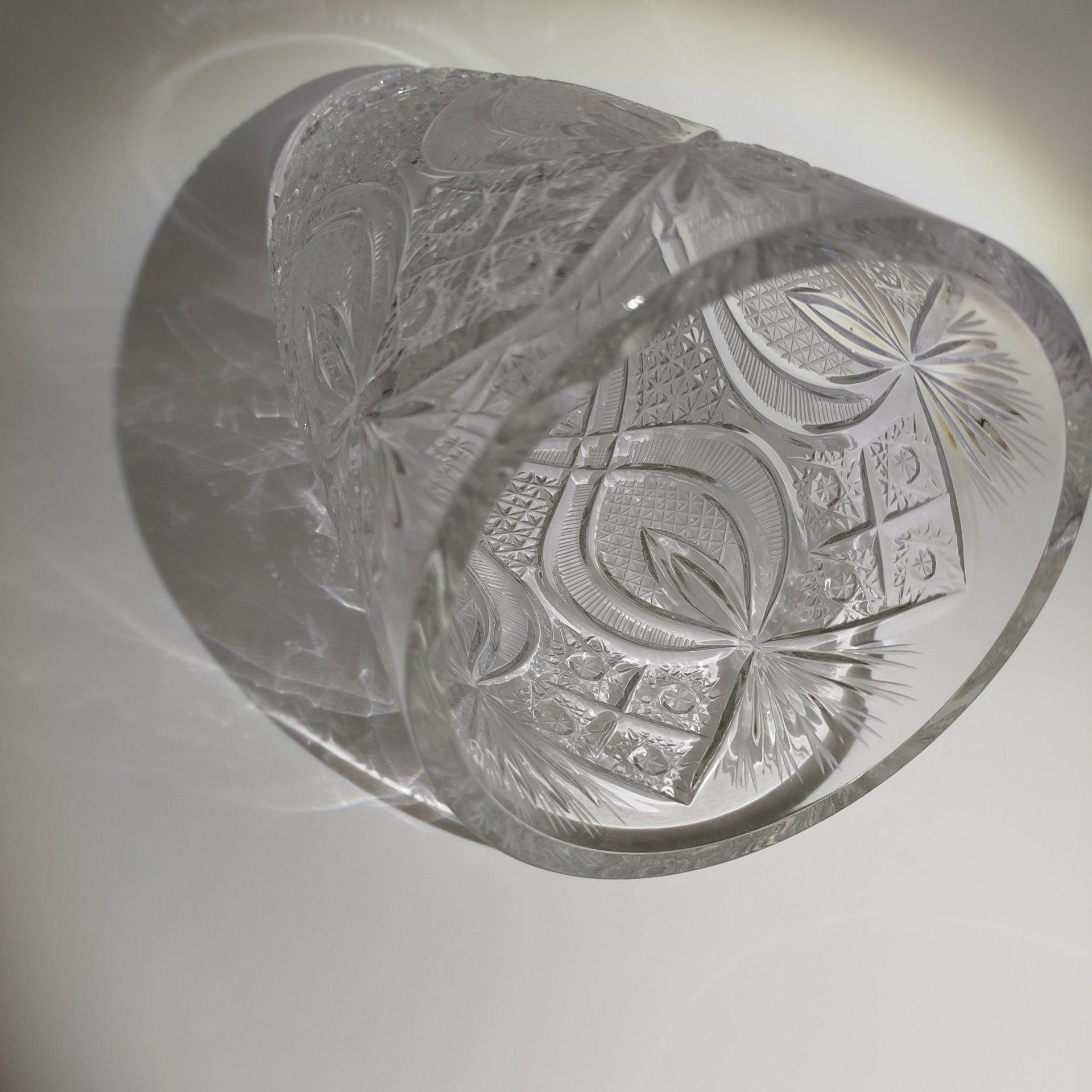 Ваза для цветов "Московские окна 2" (большая), хрусталь, алмазная грань, Дятьковский хрустальный завод, Россия, 1990-2010 гг.