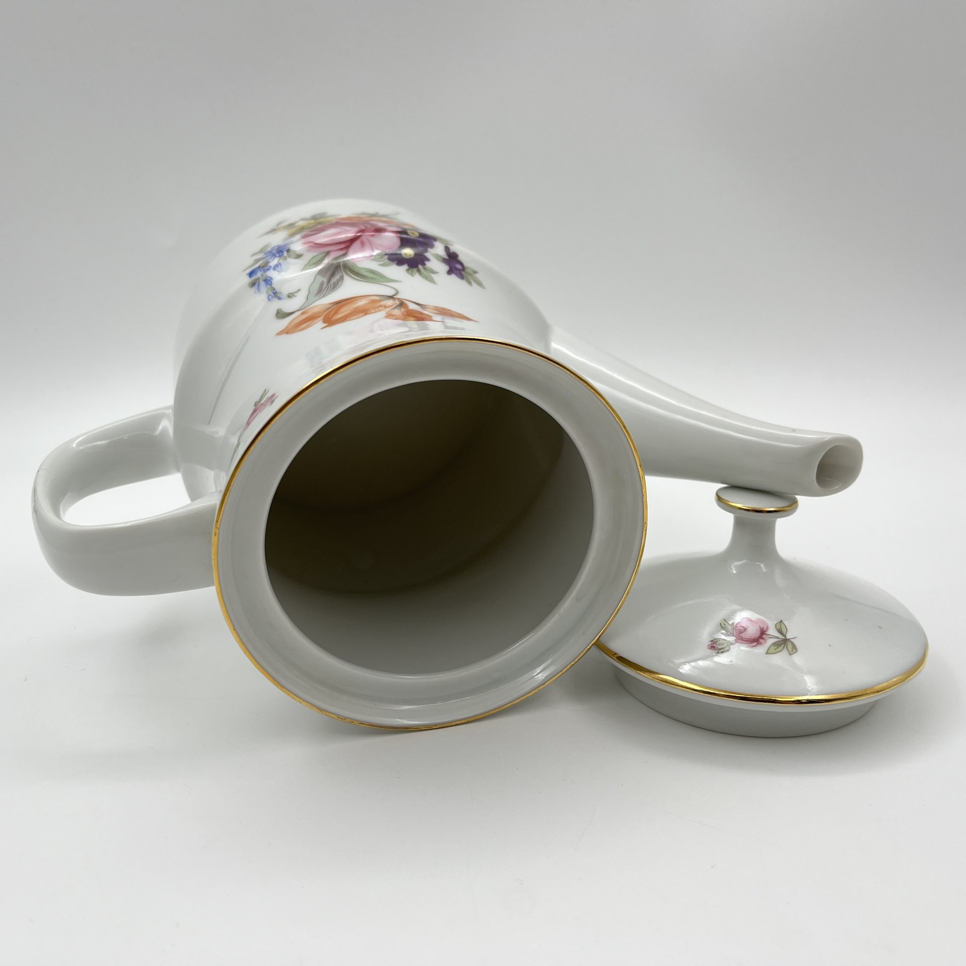 Сервиз чайный с цветочным декором на 3 персоны (7 предметов), фарфор, деколь, золочение, Bohemia (Neurohlau), Чехословакия, 1970-1990 гг.