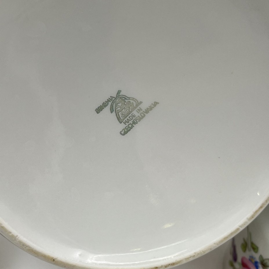 Сервиз чайный с цветочным декором на 3 персоны (7 предметов), фарфор, деколь, золочение, Bohemia (Neurohlau), Чехословакия, 1970-1990 гг.