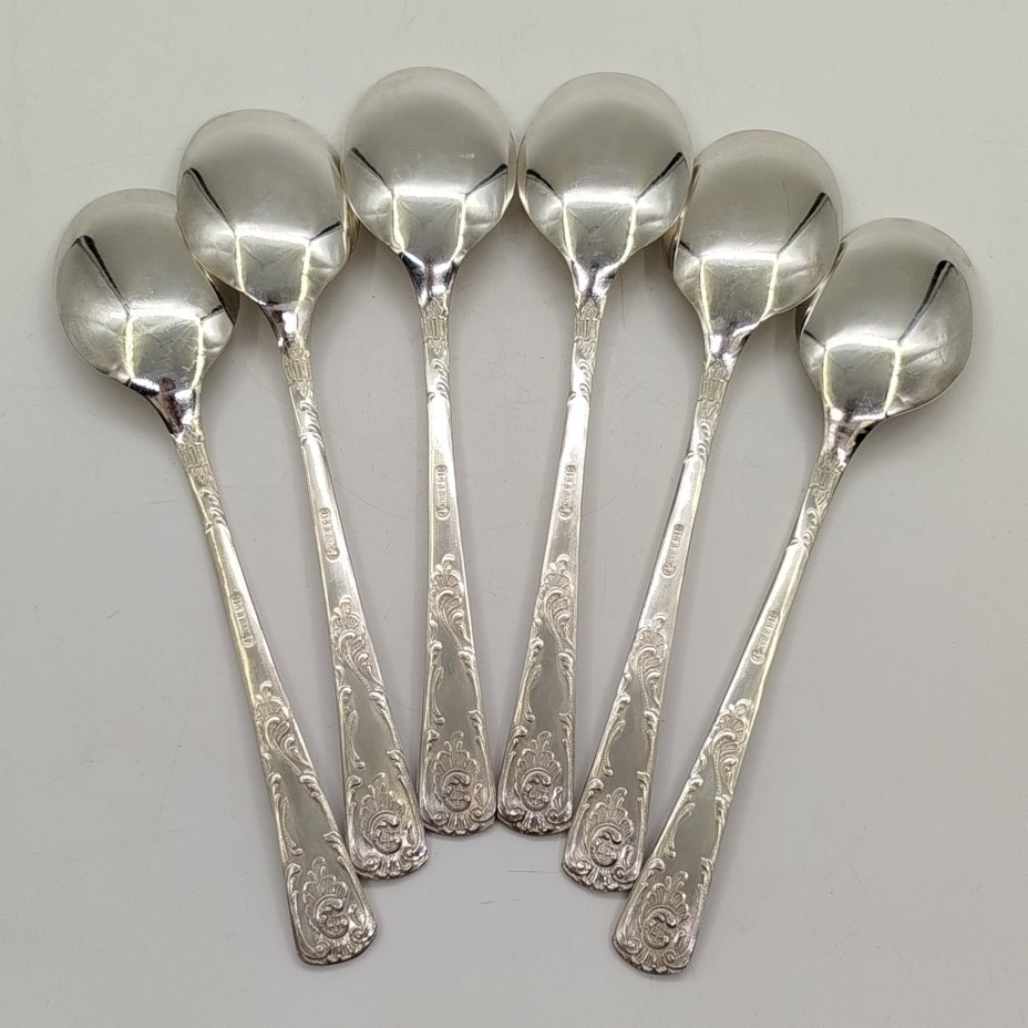 Набор столовых ложек на 6 персон с растительным декором на черенках