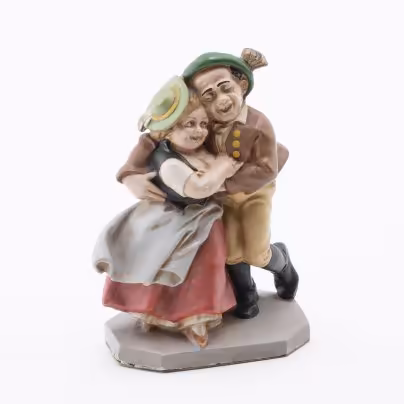 Статуэтка "Танцующая парочка", гипс, картон, "Sonneberger Friedel Figuren", Германия, 1940-1960 гг., Sonneberger Friedel Figuren