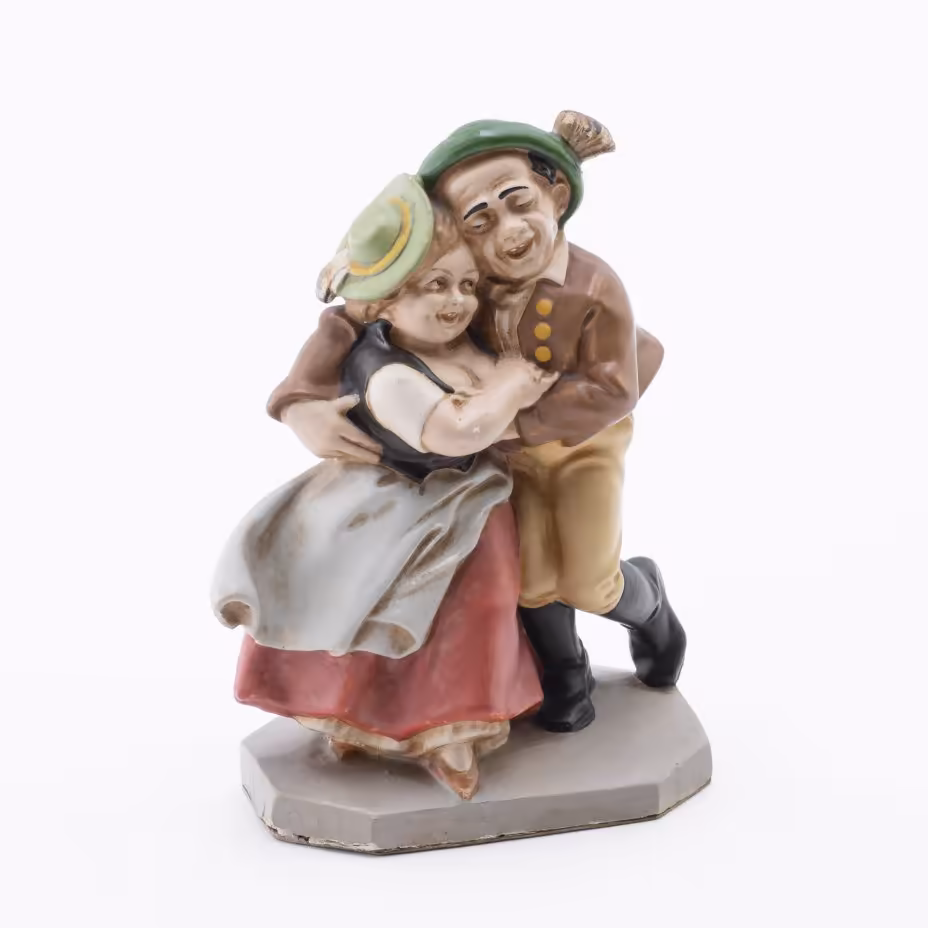 Статуэтка "Танцующая парочка", гипс, картон, "Sonneberger Friedel Figuren", Германия, 1940-1960 гг., Sonneberger Friedel Figuren