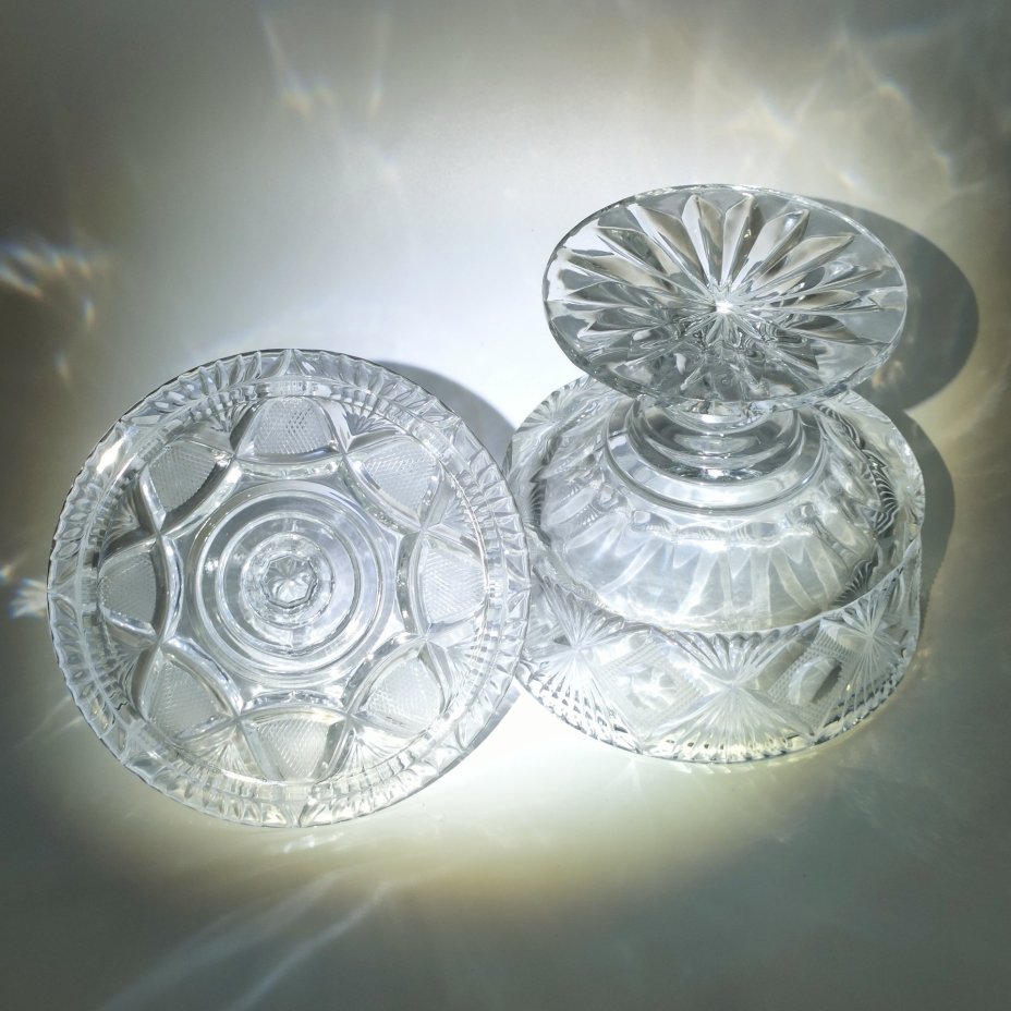 Ваза для десертов (конфетница, сахарница) с геометрическим декором