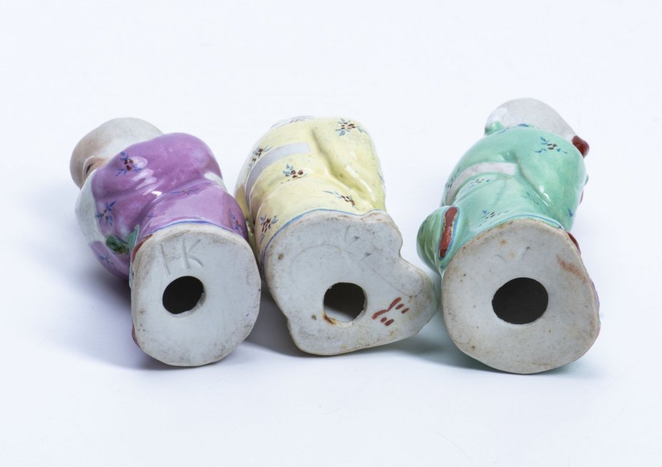 Набор из 3 статуэток "Шоу-син" (Бог долголетия), фарфор, роспись, Китай, 1950-1970 гг.
