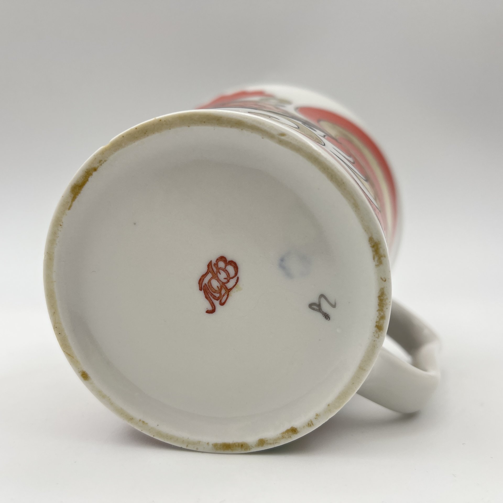 Бокал чайный "Красный петух", автор рисунка А.В. Воробьевский (форма "Ленинградский"), фарфор, деколь, золочение, Ленинградский фарфоровый завод (ЛФЗ), СССР, 1970-1991 гг.