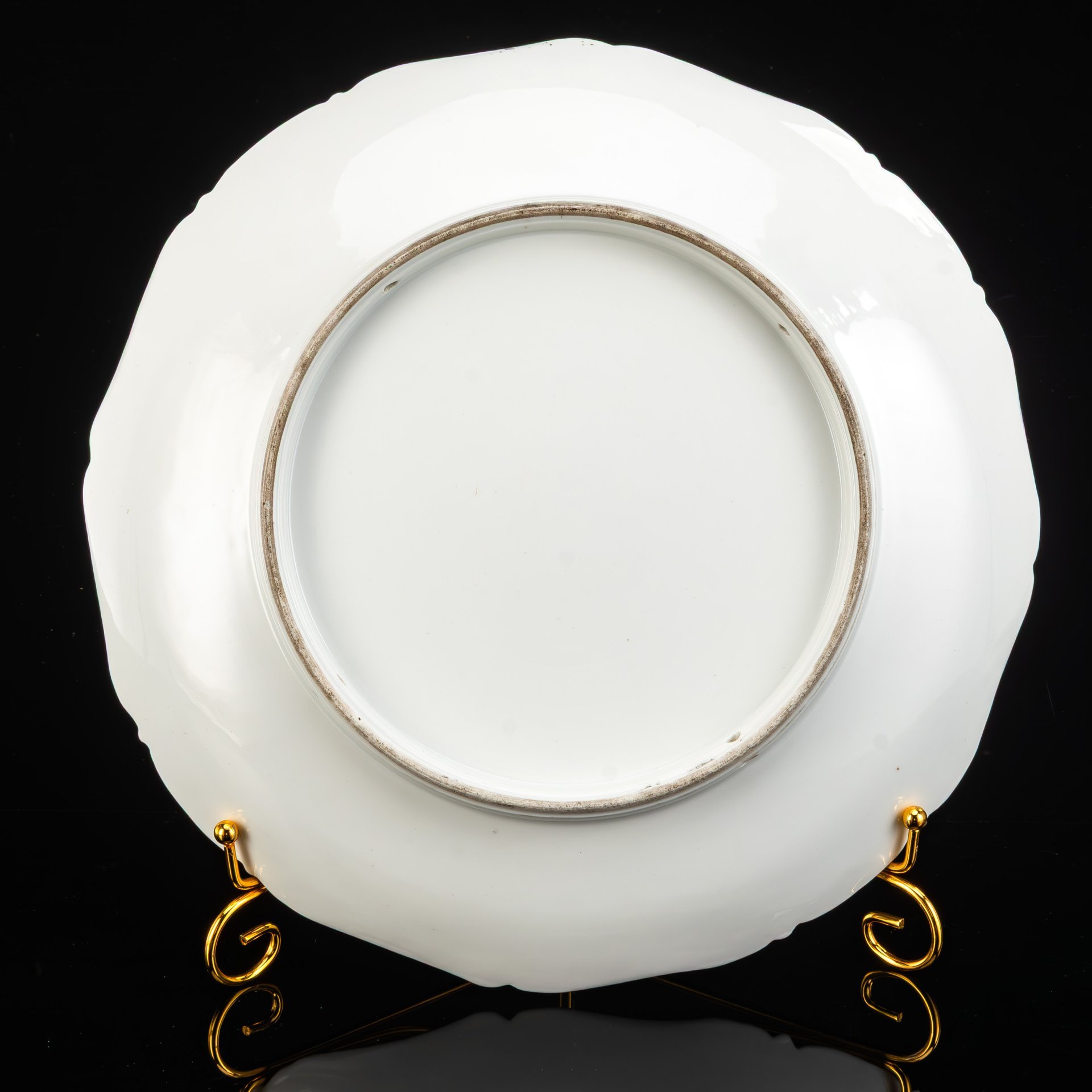 Тарелка настенная, украшенная морским пейзажем, фарфор, деколь с подрисовкой, золочение, Limoges, Франция, 1900-1930 гг.