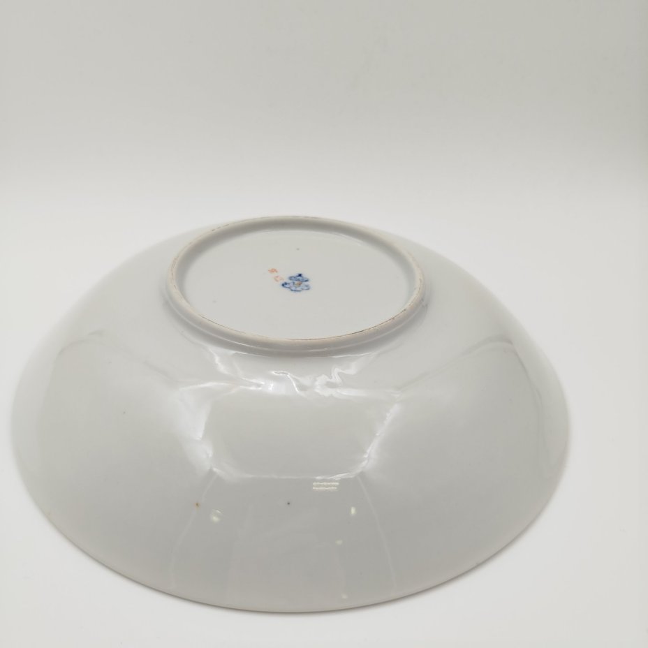 Блюдо (фруктовница) с цветочным декором, фарфор, крытье, золочение, Unterweissbach Werkstätten (Унтервайсбах), Германия, 1956-1962 гг.