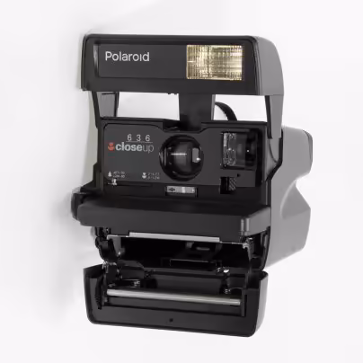 Фотоаппарат мгновенной печати "Polaroid 636 Close Up" в оригинальной коробке с инструкцией, пластмасса, Великобритания, 1980-1990 гг.