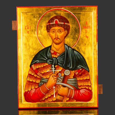 Икона "Св. Димитрий Солунский (Фессалоникийский)", дерево, темпера, золочение, Российская Федерация, 2000-2020 гг.