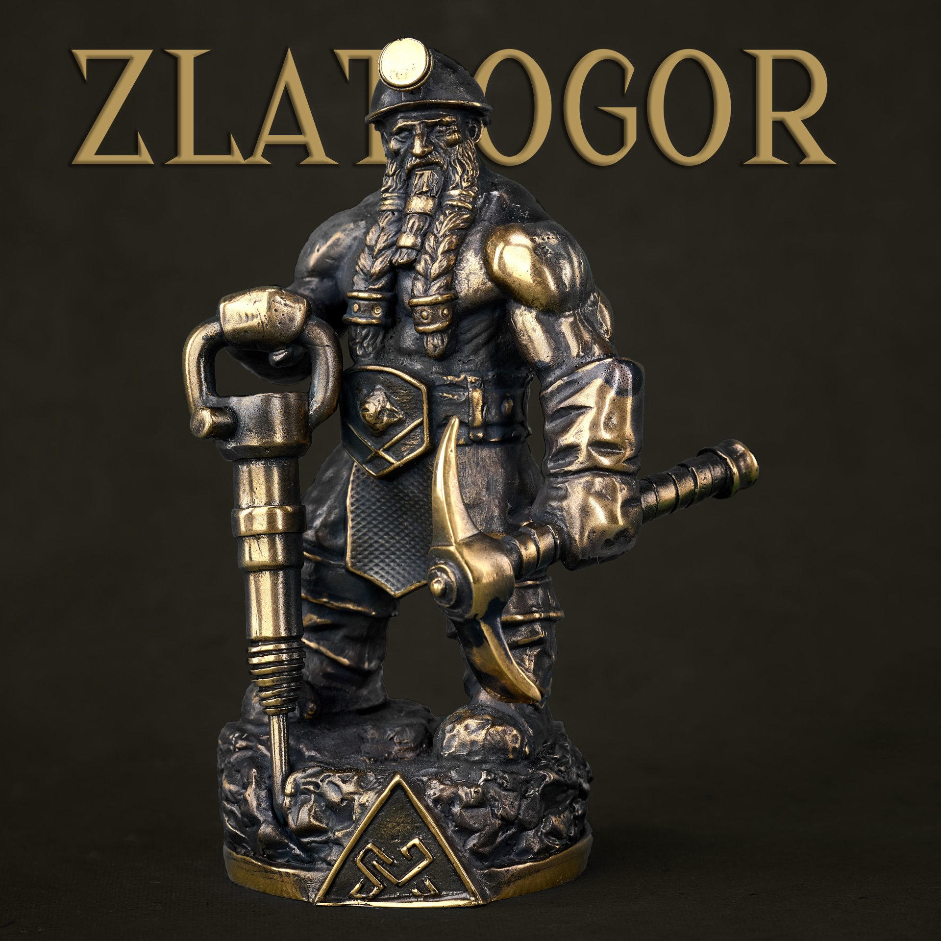 Статуэтка "Zlatogor" ("Золотоискатель")  в брендированной упаковке и с сертификатом подлинности