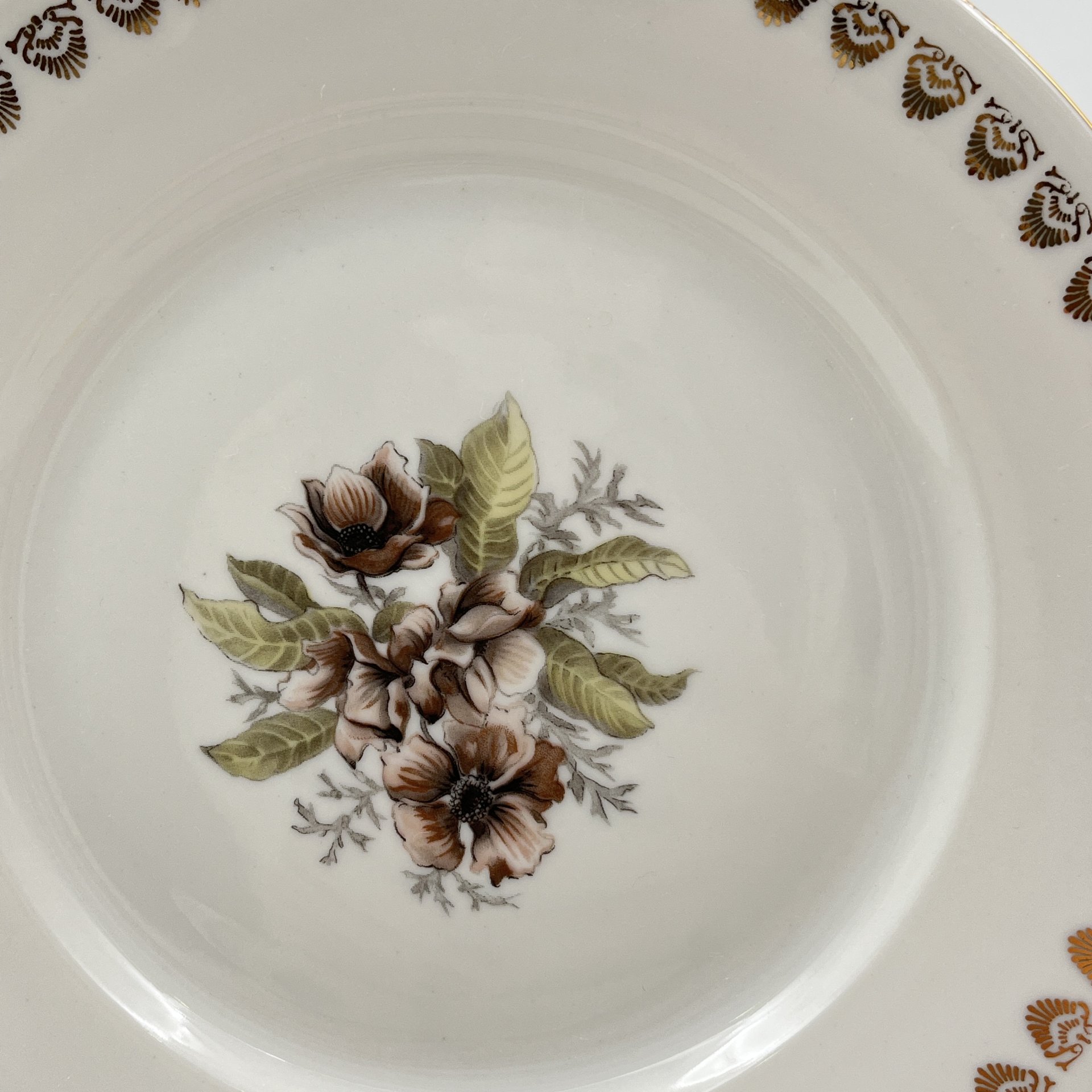 Набор из шести десертных/закусочных тарелок с цветочным декором, фарфор, деколь, золочение, Moritz Zdekauer (MZ), Чехословакия, 1970-1990 гг.