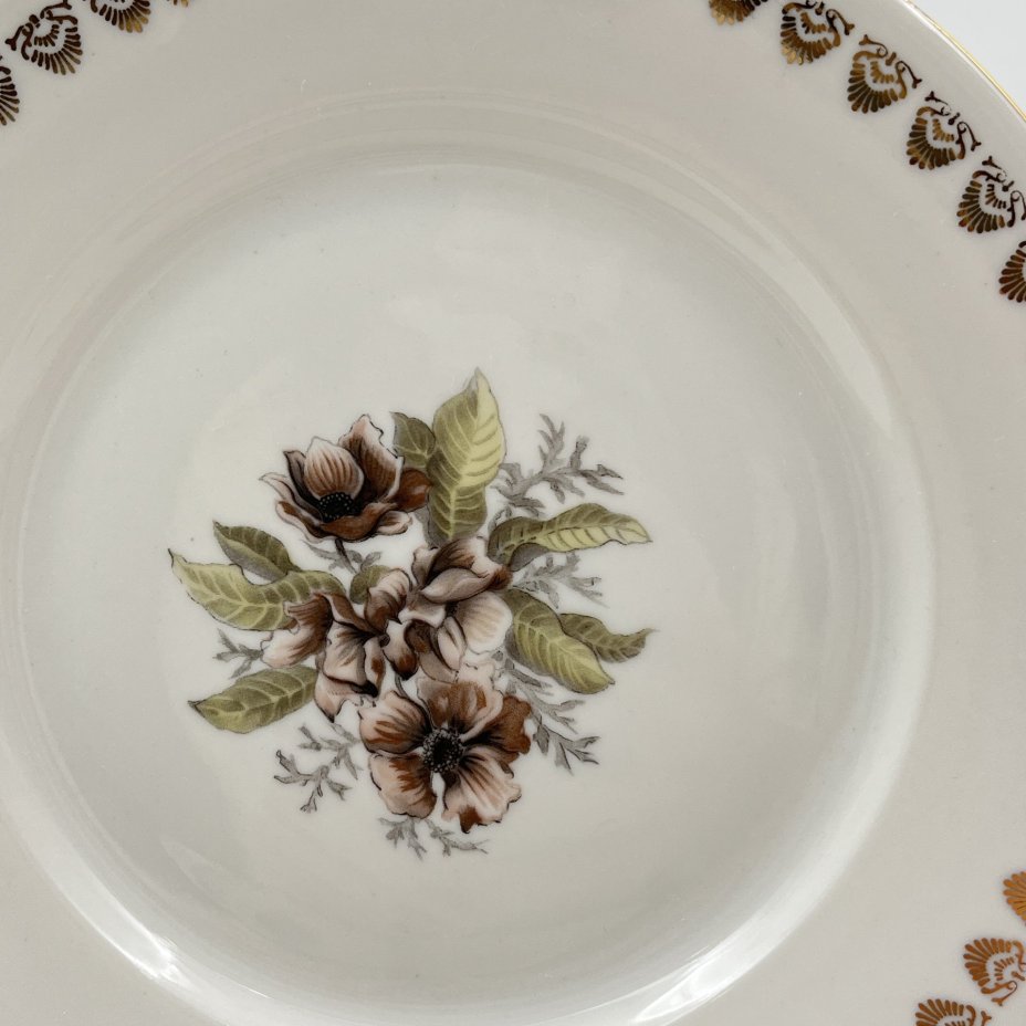 Набор из шести десертных/закусочных тарелок с цветочным декором, фарфор, деколь, золочение, Moritz Zdekauer (MZ), Чехословакия, 1970-1990 гг.