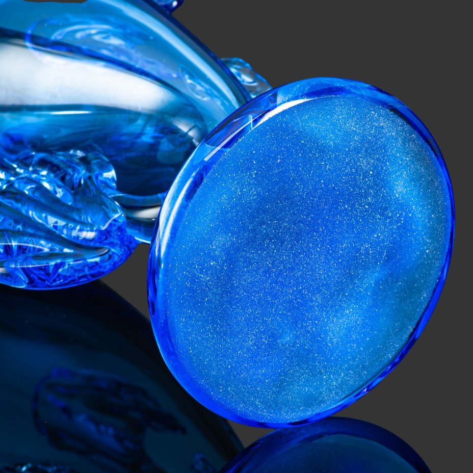 Ваза синего оттенка "Рыбка", Камышинский стеклотарный завод