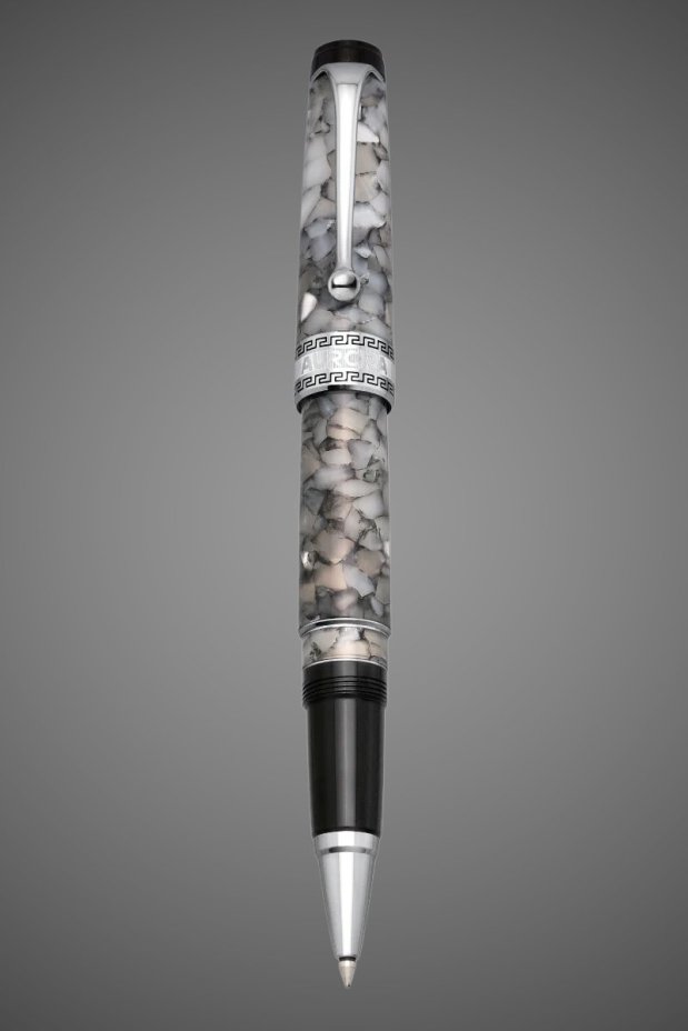 Ручка-роллер Aurora Optima Auroloide Black pearl CT, в подарочной коробке, Лаки и смолы: смола, хром