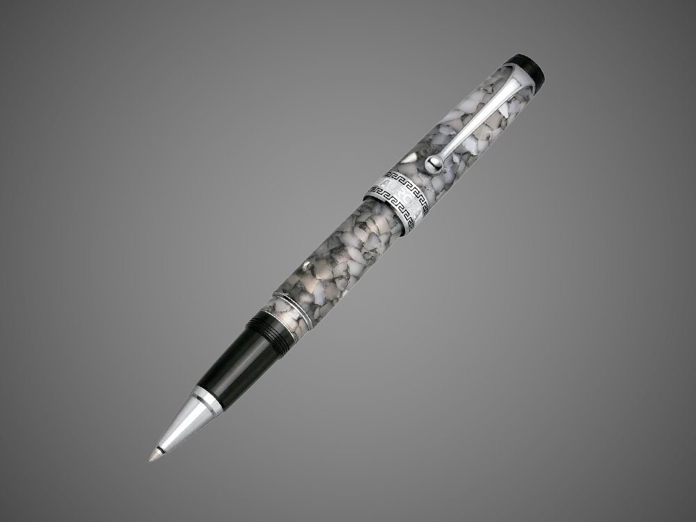 Ручка-роллер Aurora Optima Auroloide Black pearl CT, в подарочной коробке, Лаки и смолы: смола, хром