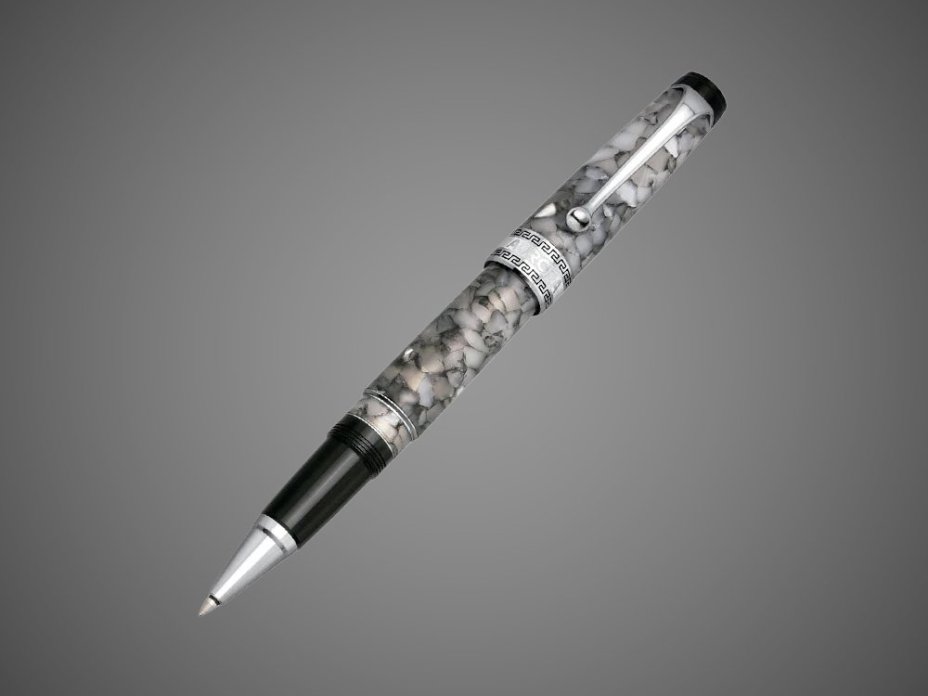 Ручка-роллер Aurora Optima Auroloide Black pearl CT, в подарочной коробке, Лаки и смолы: смола, хром