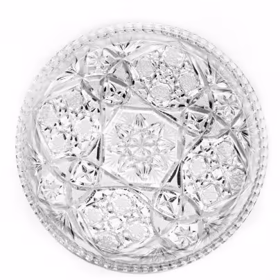 Блюдо с рельефным декором, стекло, алмазная грань, СССР, 1970-1990 гг.