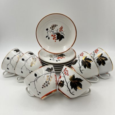 Набор чайных пар (в подборе) "Красная смородина" на 6 персон, автор Александра Щекатихина-Потоцкая