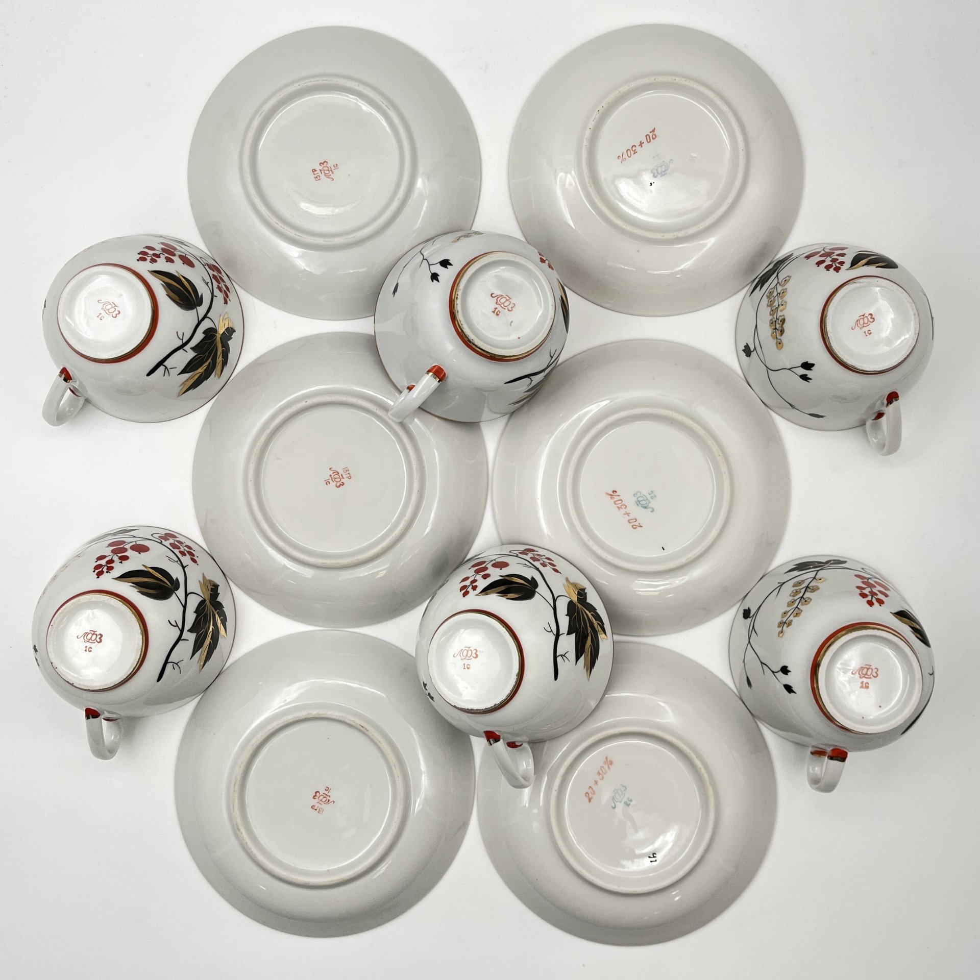 Набор чайных пар (в подборе) "Красная смородина" на 6 персон, автор Александра Щекатихина-Потоцкая