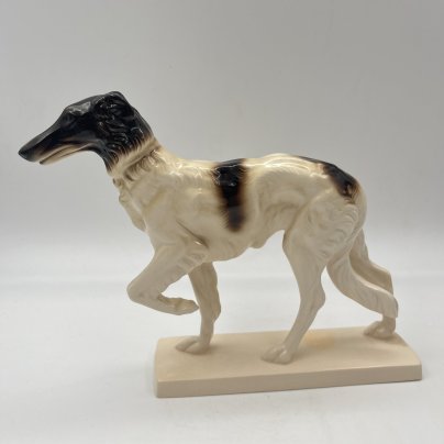 Статуэтка "Борзая", фаянс, аэрография, Hertwig & Co., Германия, 1941-1958 гг.