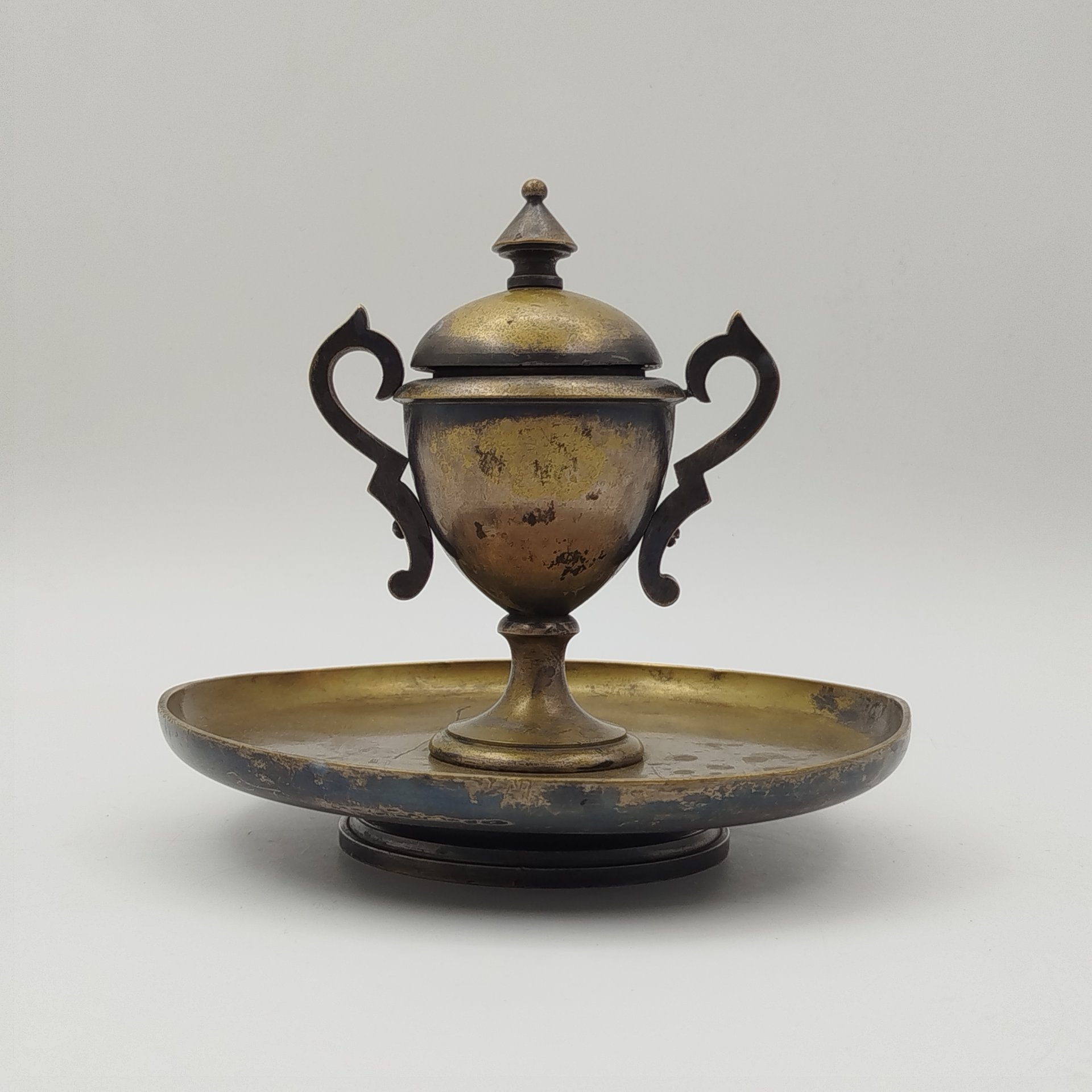 Чернильница, латунь, серебрение, Западная Европа, 1920-1950 гг.