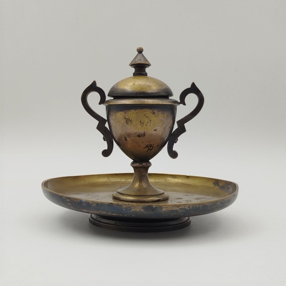 Чернильница, латунь, серебрение, Западная Европа, 1920-1950 гг.