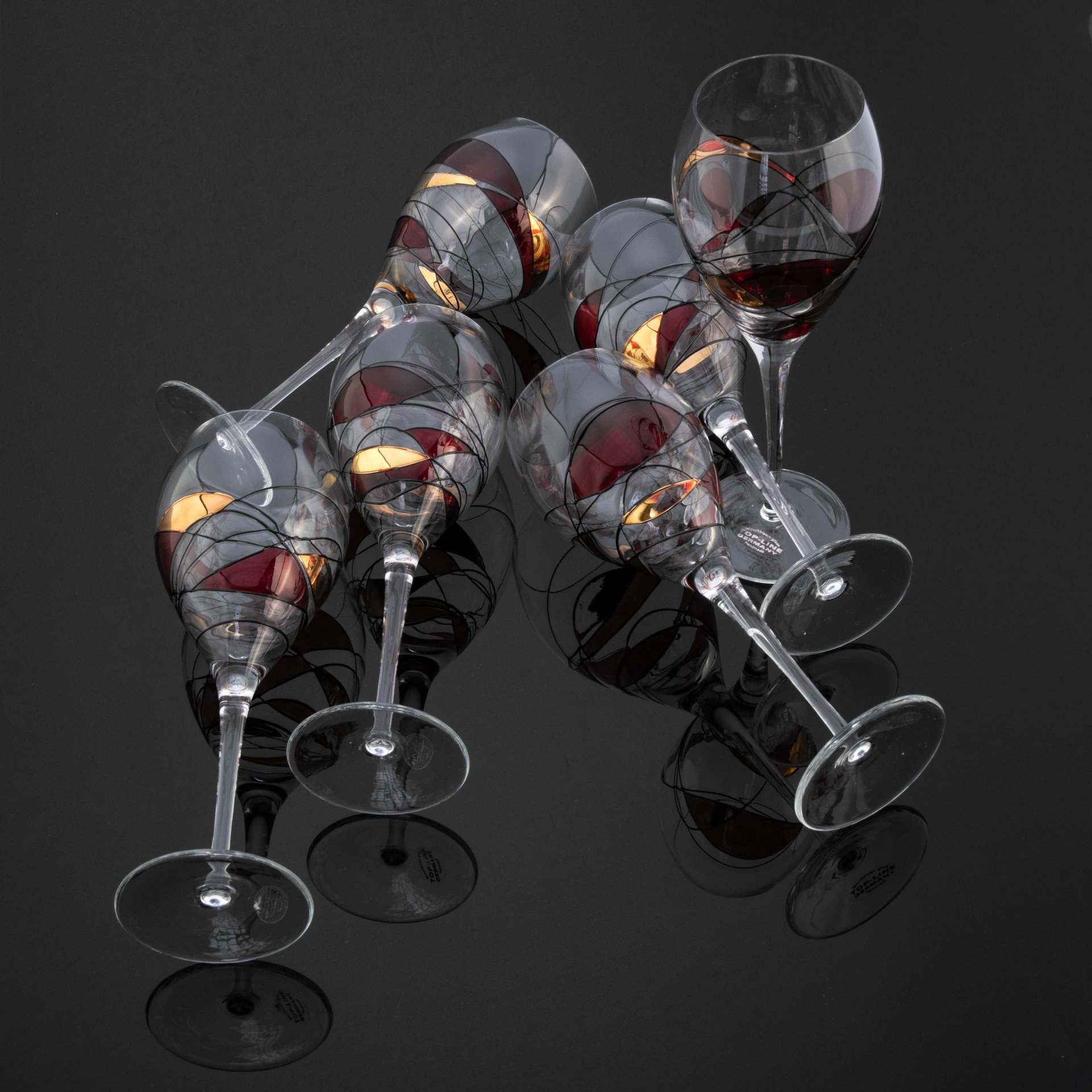 Комплект бокалов на 6 персон с абстрактным рисунком, Top Line