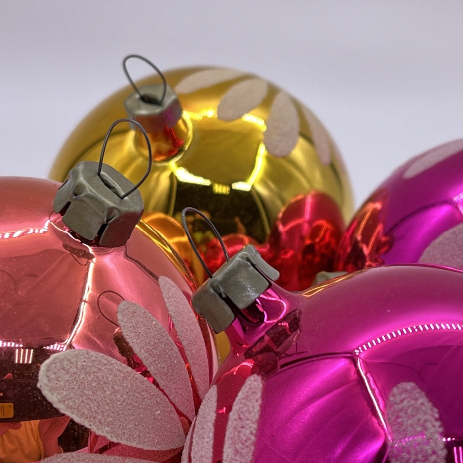 Набор из 6-ти винтажных ёлочных игрушек "Шары"