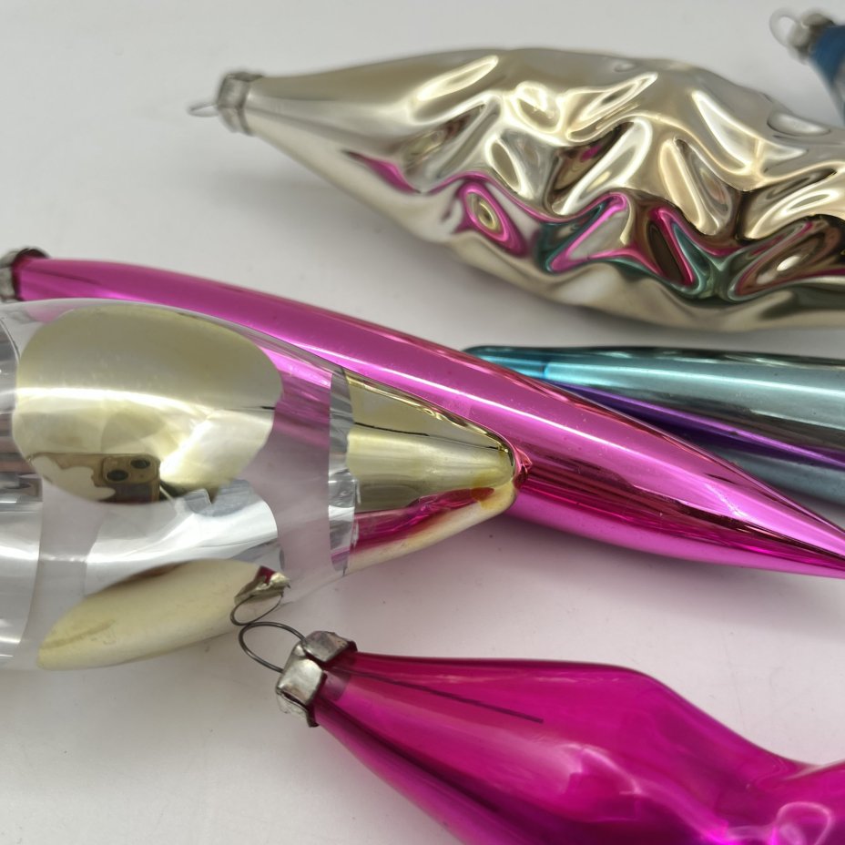 Набор винтажных ёлочных игрушек "Сосульки" (6 шт.)