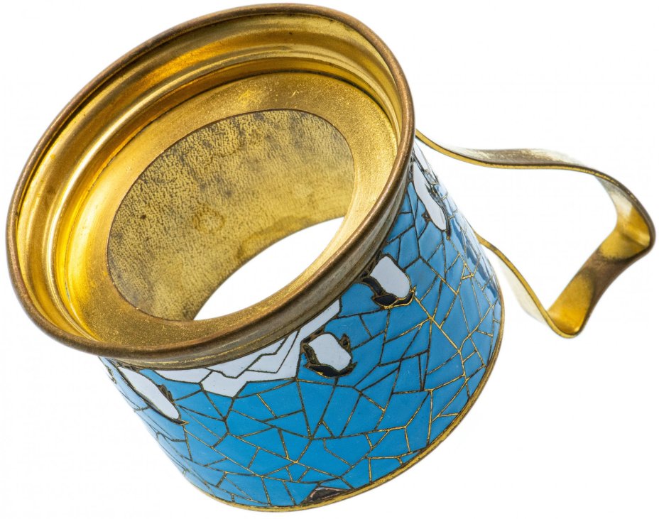 Подстаканник "Пингвины", латунь, эмаль, СССР, 1960-1990 гг.