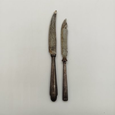 Набор из 2 десертных ножей, металл, серебрение, Германия, 1890-1920 гг.