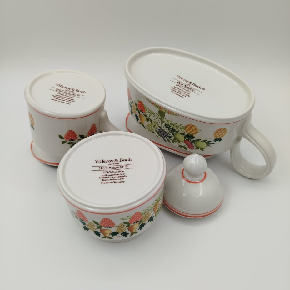 Набор для сервировки (сахарница, молочник, соусник),  коллекция Bon Appetit, Villeroy & Boch