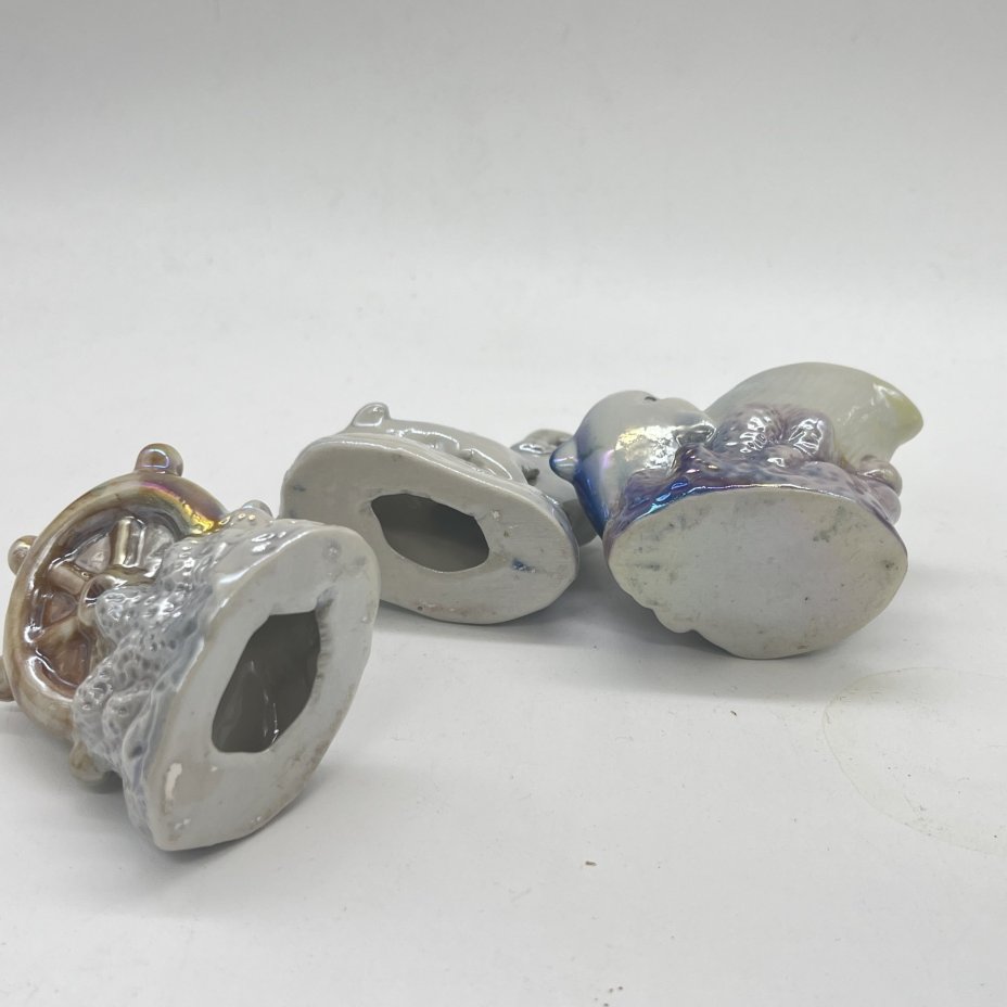 Набор из 3 статуэток "Дельфинчики" с морскими атрибутами