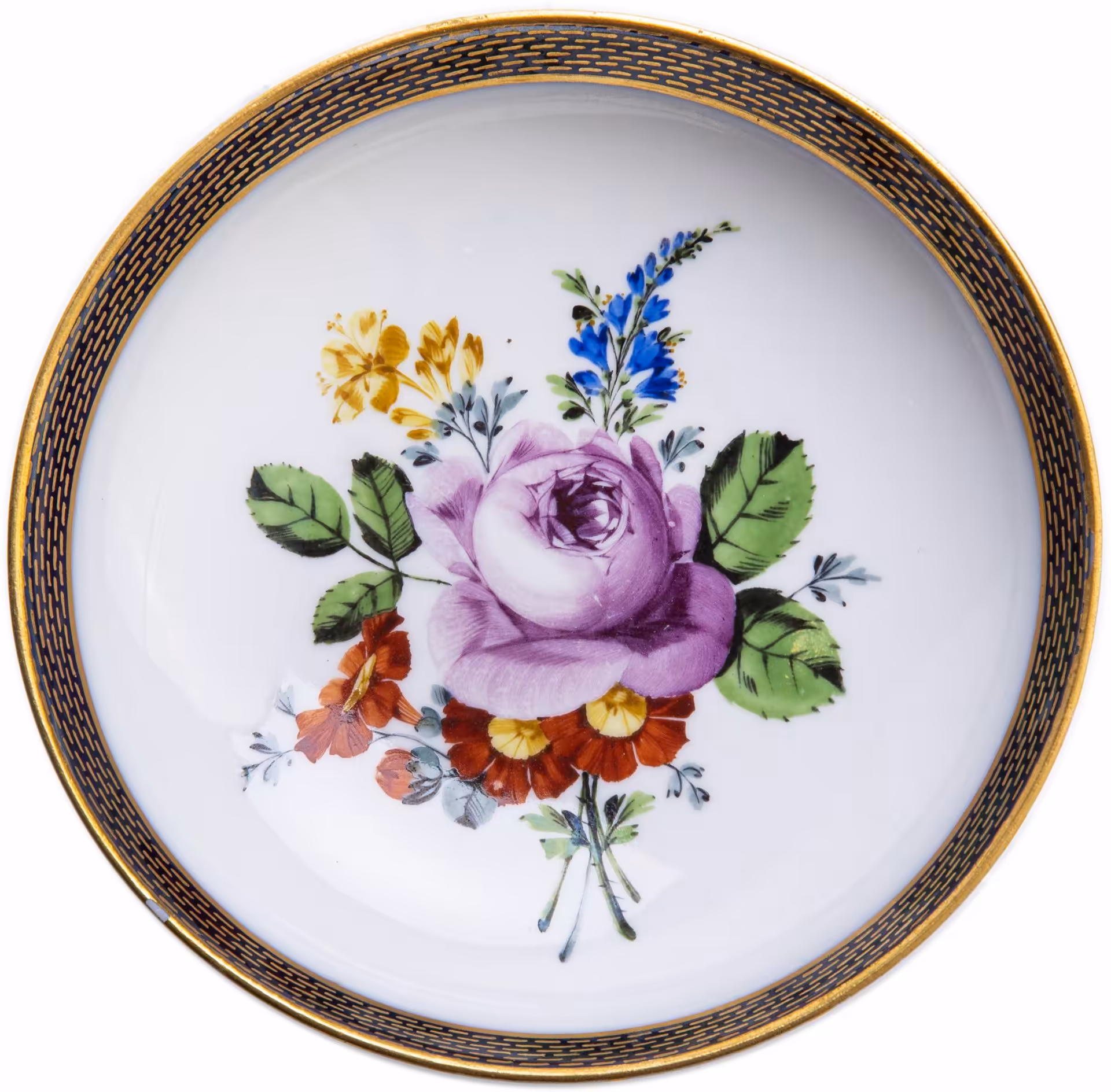 Тарелка декоративная с цветочным декором, фарфор, роспись, Meissen porcelain manufactory (Мейсен), Германия, 1800-1830 гг., Meissen (Мейсенский фарфор)