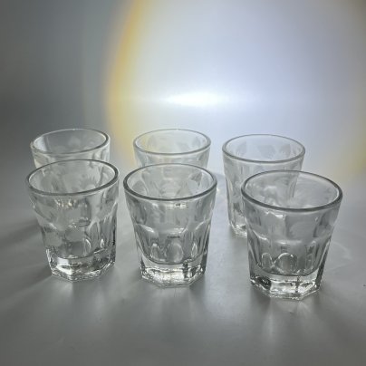 Набор из 6 стопок с цветочным декором, хрусталь, СССР, 1970-1990 гг.