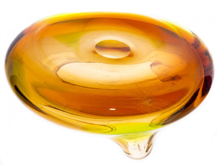 Пепельница изящной обтекаемой формы, стекло, Чехия, 1970-1990 гг.