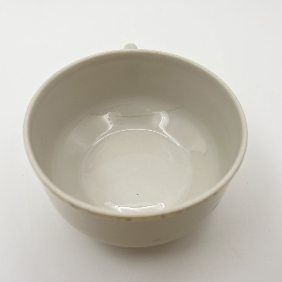 Пара чайная с цветочным декором, фарфор, деколь, золочение, Фарфоровый завод «Пролетарий» (Бронница, Мста), СССР, 1958-1967 гг.