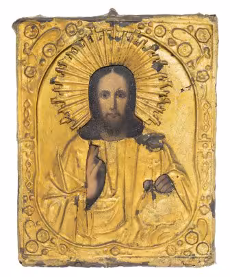 Икона "Господь Вседержитель", дерево, темпера, Российская Империя, 1850-1900 гг.