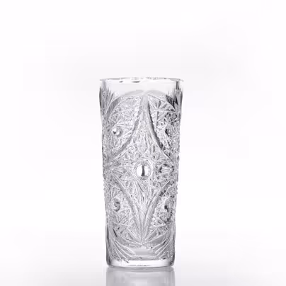 Ваза для цветов с рельефным декором, хрусталь, алмазная грань, СССР, 1970-1990 гг.