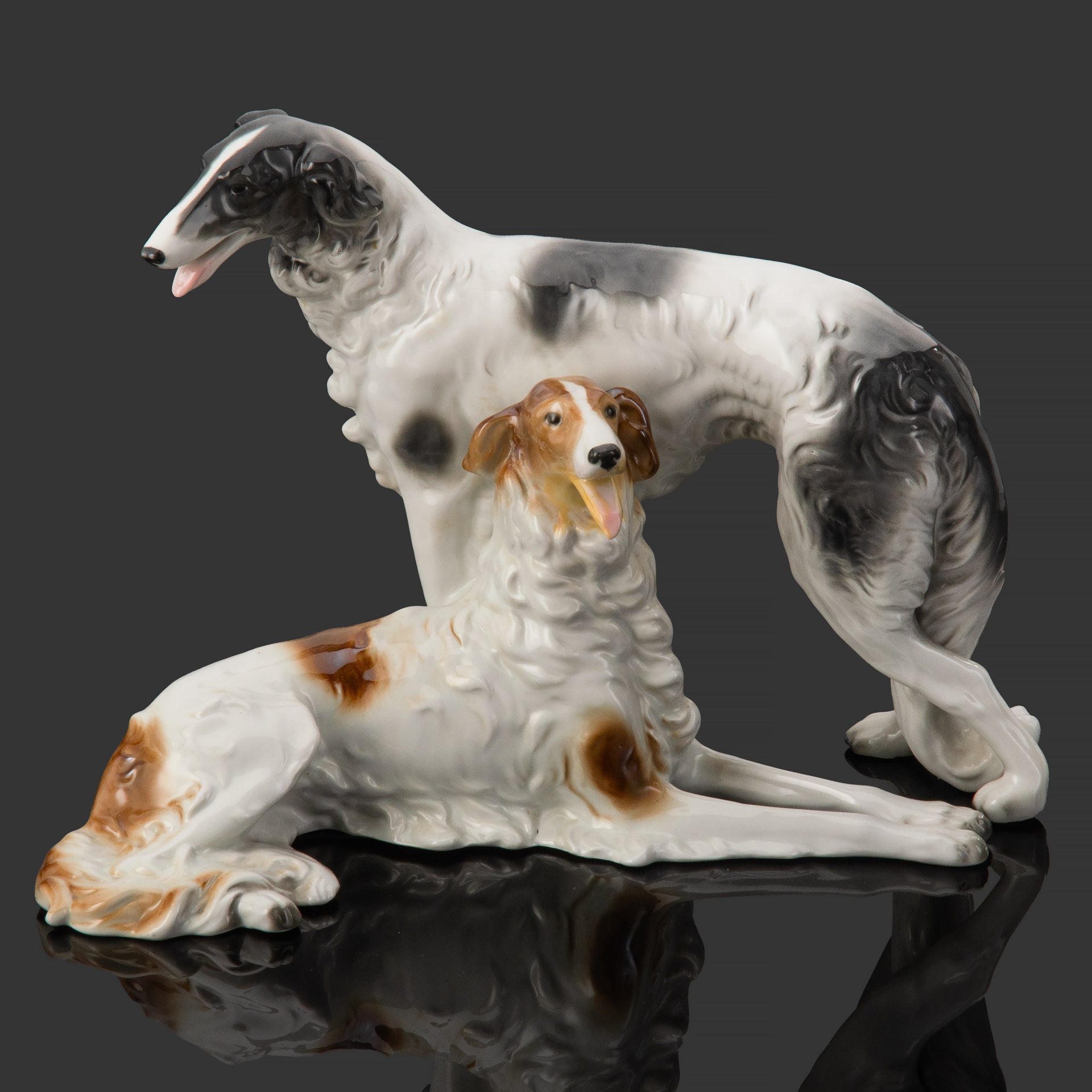 Статуэтка "Гончие", фарфор, аэрография, Schaubach-Kunst, Wallendorf, Германия, 1926-1953 гг.